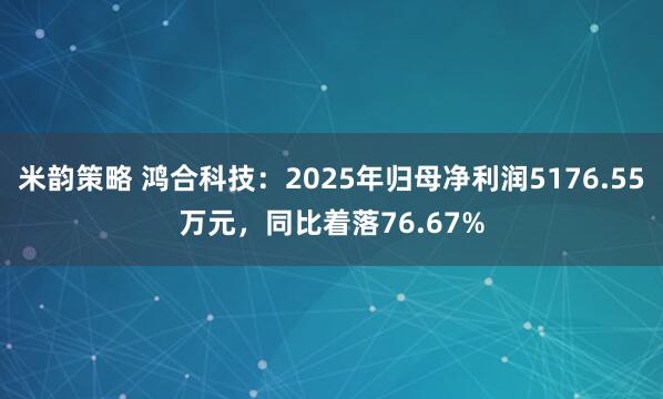 米韵策略 鸿合科技：2025年归母净利润5176.55万元，同比着落76.67%
